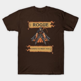 Tabletop RPG Rogue - Knife To Meet You T-Shirt